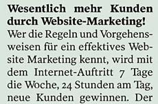 Wesentlich mehr Kunden durch Website-Marketing!