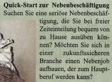 Quick-Start zur Nebenbeschäftigung